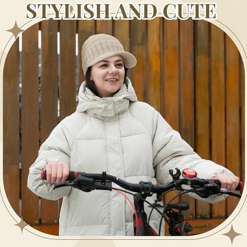 Cuffbow 6 قطع قبعة صغيرة مبطنة بالساتان مع حافة قناع للنساء والرجال شتاء دافئ متماسكة الحرير مبطن قبعة قبعة مترهل مع حافة قناع in Kuwait