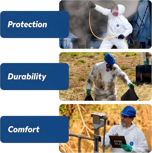 DuPont TY211SWHLG003000 معطف مختبر أمامي مزود بإبزيم، أبيض، مقاس كبير، عبوة من 30 قطعة in Kuwait