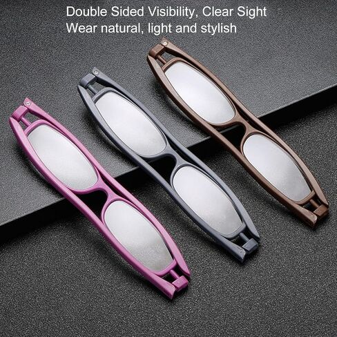 نظارات قراءة نحيفة من Yinhing، 3 قطع قارئات جيب قابلة للدوران 360 درجة لكبار السن من الرجال والنساء، مع حقيبة in Kuwait