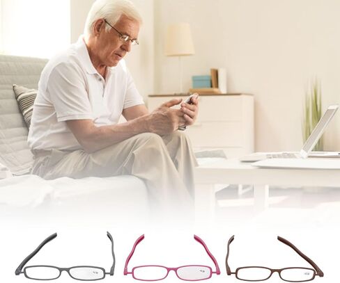 نظارات قراءة نحيفة من Yinhing، 3 قطع قارئات جيب قابلة للدوران 360 درجة لكبار السن من الرجال والنساء، مع حقيبة in Kuwait