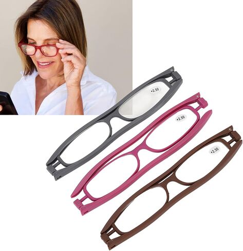 نظارات قراءة نحيفة من Yinhing، 3 قطع قارئات جيب قابلة للدوران 360 درجة لكبار السن من الرجال والنساء، مع حقيبة in Kuwait