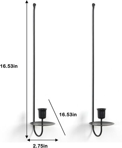 Metal Wall Candle Sconces Set of 2, Modern Fashion Black Wall Mount Hanging Candle Holder for Dining Room, Farmhouse, Fireplace, Hallway, Wedding, Living Room Hanging Candle Holder in Saudi Arabia