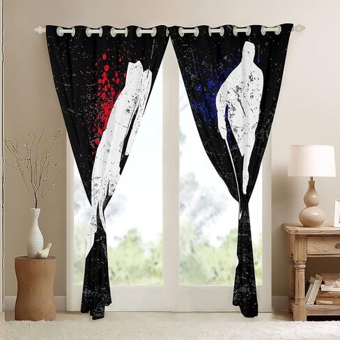 ستارة لاعب الهوكي هوكي الجليد ستائر النوافذ المظلمة لغرفة النوم، ستائر تعتيم للحدث الرياضي الشتوي (30%-50%)) معالجات نوافذ الهوكي الشرير ديكور ملعب الهوكي (لوحتان، 38 × 54 بوصة) in Kuwait