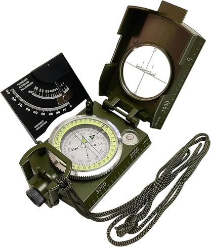 Lensatic Compass Military Grade, JYEASTZ Sighting Clinometer Compass for Hiking, IP65 Waterproof Professional Outdoor Compass Durable Boy Scout Compass with Carry Bag in Saudi Arabia