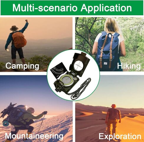 Lensatic Compass Military Grade, JYEASTZ Sighting Clinometer Compass for Hiking, IP65 Waterproof Professional Outdoor Compass Durable Boy Scout Compass with Carry Bag in Saudi Arabia