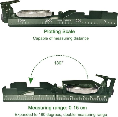Lensatic Compass Military Grade, JYEASTZ Sighting Clinometer Compass for Hiking, IP65 Waterproof Professional Outdoor Compass Durable Boy Scout Compass with Carry Bag in Saudi Arabia