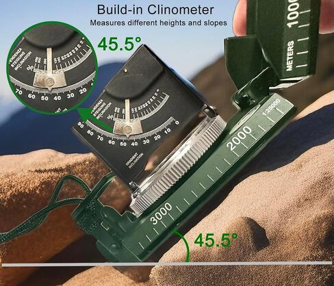 Lensatic Compass Military Grade, JYEASTZ Sighting Clinometer Compass for Hiking, IP65 Waterproof Professional Outdoor Compass Durable Boy Scout Compass with Carry Bag in Saudi Arabia