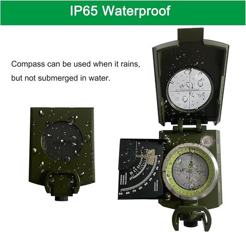 Lensatic Compass Military Grade, JYEASTZ Sighting Clinometer Compass for Hiking, IP65 Waterproof Professional Outdoor Compass Durable Boy Scout Compass with Carry Bag in Saudi Arabia