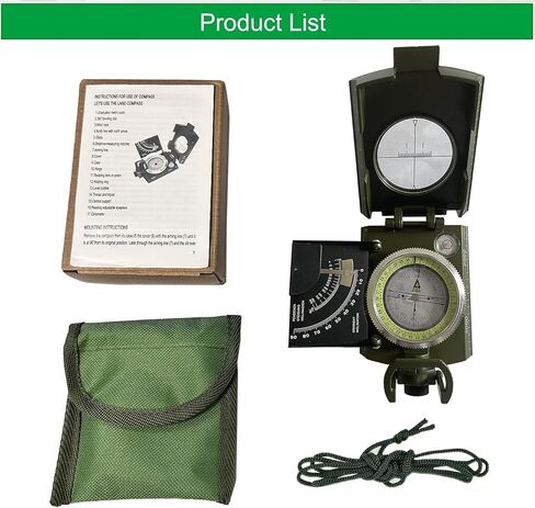 Lensatic Compass Military Grade, JYEASTZ Sighting Clinometer Compass for Hiking, IP65 Waterproof Professional Outdoor Compass Durable Boy Scout Compass with Carry Bag in Saudi Arabia