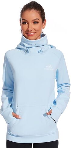 BASSDASH Women’s Fleece Fishing Hoodie with Neck Gaiter Water Resistant Performance Hiking Sweatshirt Pullover in Saudi Arabia