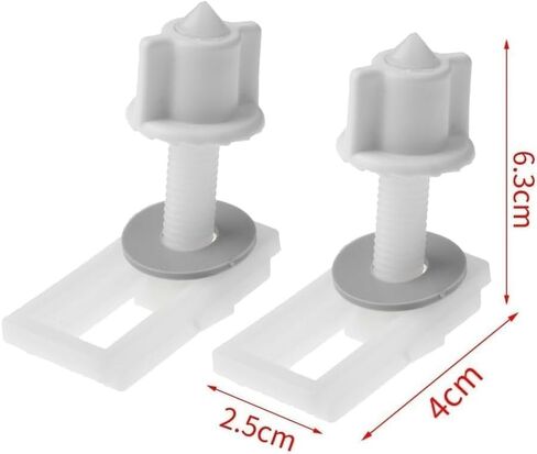 2Pcs White Plastic Toilet Seat Screws and Nuts with Washers,Toilets and Toilet Parts, Toilet Parts,Hinge Bolts Screws Hinges Replacement Parts for Toilets and Toilet Parts in Saudi Arabia