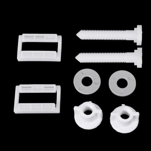 2Pcs White Plastic Toilet Seat Screws and Nuts with Washers,Toilets and Toilet Parts, Toilet Parts,Hinge Bolts Screws Hinges Replacement Parts for Toilets and Toilet Parts in Saudi Arabia
