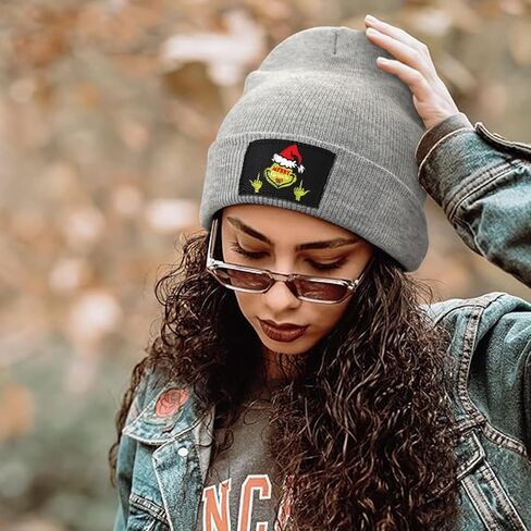 Christmas Beanie Hat for Men and Women Merry Christmas Xmas Holiday Winter Knitted Cuffed Cap Gifts in Saudi Arabia