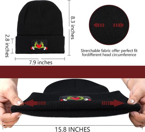Christmas Beanie Hat for Men and Women Merry Christmas Xmas Holiday Winter Knitted Cuffed Cap Gifts in Saudi Arabia