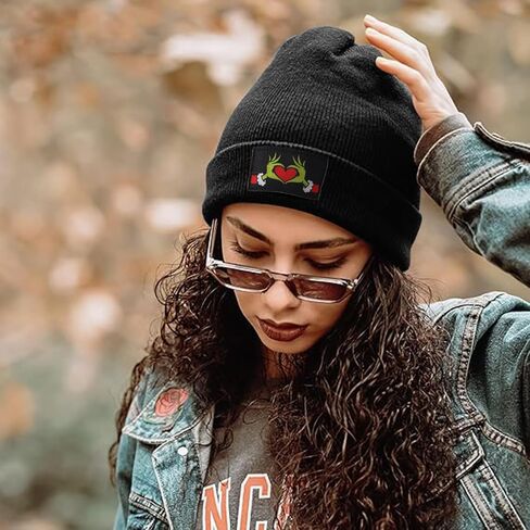 Christmas Beanie Hat for Men and Women Merry Christmas Xmas Holiday Winter Knitted Cuffed Cap Gifts in Saudi Arabia