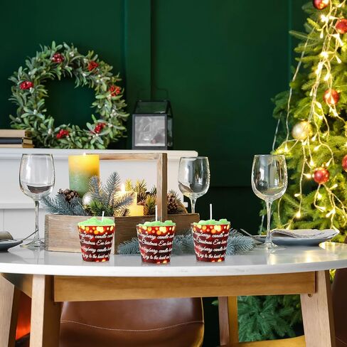 6 Pcs Christmas Bayberry Candles with Gift Box, Lucky Bayberry Votive Candles, Scented Bayberry Poem Green Soy Candle for Home, Christmas Gifts for Women Mom Mother Friend Wife Present Dinner in Kuwait