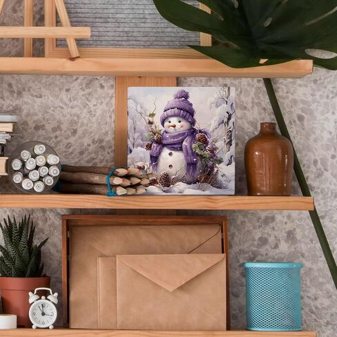 Pink Christmas Wooden Sign - Coquette Christmas Snowman Wooden Box Sign,Preppy Snowman Wooden Box Sign Christmas Desk Decor For Bedroom Living Room House Decorations,5x5 Inch in Saudi Arabia