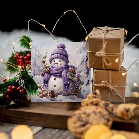 Pink Christmas Wooden Sign - Coquette Christmas Snowman Wooden Box Sign,Preppy Snowman Wooden Box Sign Christmas Desk Decor For Bedroom Living Room House Decorations,5x5 Inch in Saudi Arabia