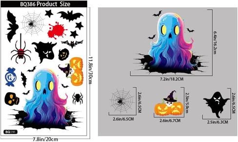 Halloween Window Clings, Scary Halloween Window Stickers, Halloween Window Decals for Glass Windows, Halloween Window Decorations,Home Decor Halloween Party Decorations in Saudi Arabia