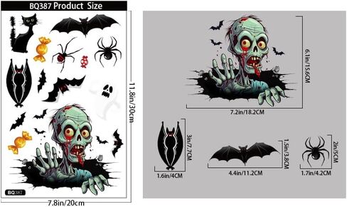 Halloween Window Clings, Scary Halloween Window Stickers, Halloween Window Decals for Glass Windows, Halloween Window Decorations,Home Decor Halloween Party Decorations in Saudi Arabia