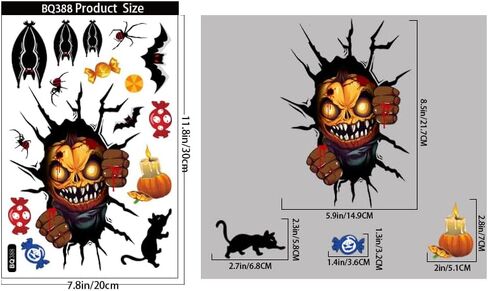 Halloween Window Clings, Scary Halloween Window Stickers, Halloween Window Decals for Glass Windows, Halloween Window Decorations,Home Decor Halloween Party Decorations in Saudi Arabia