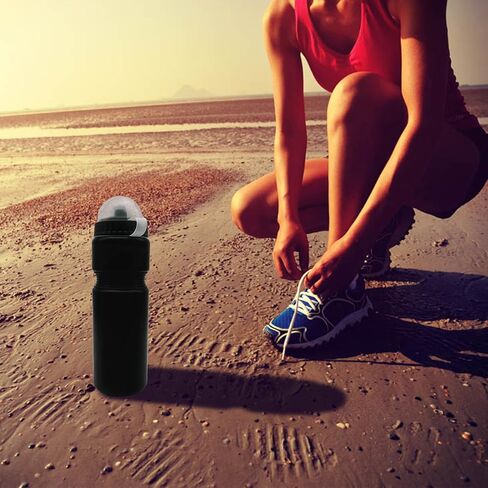 INNOLIFE 24 عبوة 730 مل (25 أونصة) زجاجة مياه بلاستيكية رياضية مع غطاء سحب وغطاء مضاد للغبار - أسود in Kuwait