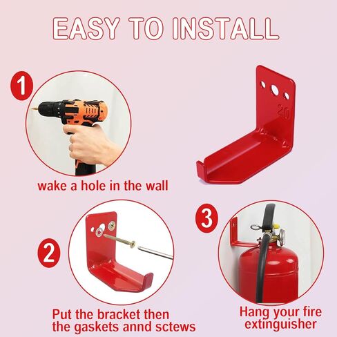 Wall Mount Bracket for Fire Extinguishers up to 20 lbs - Fits Large & Small Dry Chemical and Water Extinguishers (2 pcs) in Saudi Arabia