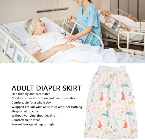 Diaper Skirt, Waterproof Adult Wearable Incontinence Mattress, Highly Absorbent Washable Bed Mats for Bedwetting, Leak Proof Baby Pee Training Skirt (L) in Saudi Arabia
