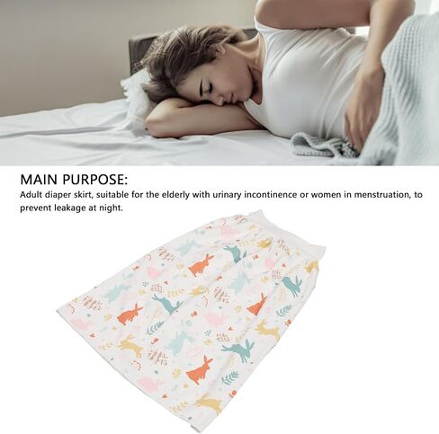 Diaper Skirt, Waterproof Adult Wearable Incontinence Mattress, Highly Absorbent Washable Bed Mats for Bedwetting, Leak Proof Baby Pee Training Skirt (L) in Saudi Arabia