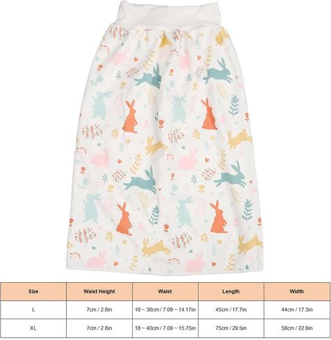 Diaper Skirt, Waterproof Adult Wearable Incontinence Mattress, Highly Absorbent Washable Bed Mats for Bedwetting, Leak Proof Baby Pee Training Skirt (L) in Saudi Arabia