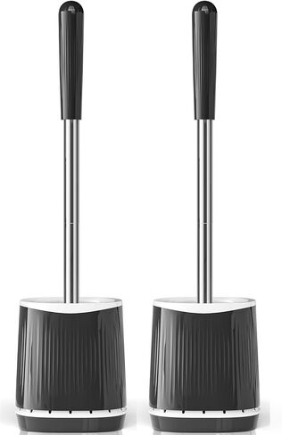 TRENTI Toilet Brush, Toilet Brush and Holder Set, Toilet Bowl Brush Head with Ventilated Holder, Wall Mounted Compact Toilet Brush Set for Bathroom Deep Cleaning (1, White) in Saudi Arabia