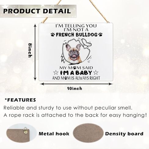 French Bulldog Decor Wooden Wall Hanging, French Bulldog Gifts for Women, Gifts for French Bulldog Lovers, French Bulldog Decor Hanging Sign for Front Door Porch Decorations, 8x10 Inch in Saudi Arabia