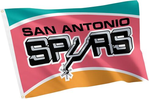 Desert Cactus San Antonio Spurs Flag NBA 100% Polyester Indoor Outdoor 3x5 feet National Basketball Association Team Flags (Vintage Flag A) in Saudi Arabia