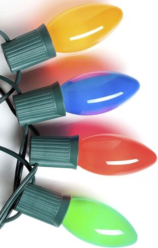 25 حزمة من مصابيح C9 LED الحمراء، مصابيح بديلة C9 لأضواء شجرة عيد الميلاد في الفناء وسلسلة أضواء خارجية داخلية، قاعدة متوسطة E17/C9، 7 وات، أحمر سيراميكي in Saudi Arabia