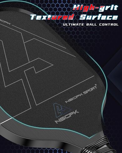 Carbon Fiber Pickleball Paddle, YOURUN 3PRO Carbon Fiber Abrasion Surface (CAS) for Spin Friction with 16MM Honeycomb Core Pickleball Paddle, T300 Raw Carbon Fiber for Power & Consistency, Lightweight in Saudi Arabia