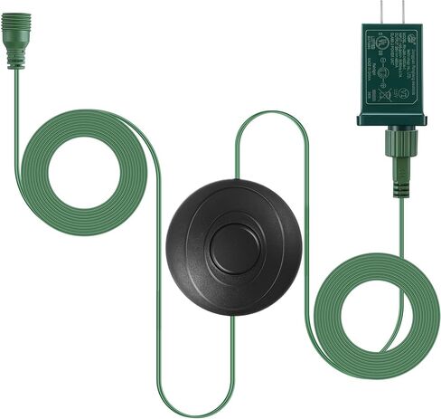 Feekoon 29V 13W الفئة 2 LED شجرة عيد الميلاد استبدال المكونات، 9.8ft إمدادات تمديد سلك الطاقة مع تشغيل / إيقاف التبديل القدم لشجرة عيد الميلاد ضوء استبدال ساحة محول قابل للنفخ (الأخضر) in Kuwait