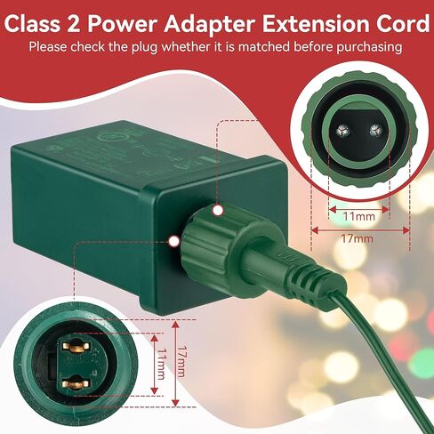 Feekoon 29V 13W الفئة 2 LED شجرة عيد الميلاد استبدال المكونات، 9.8ft إمدادات تمديد سلك الطاقة مع تشغيل / إيقاف التبديل القدم لشجرة عيد الميلاد ضوء استبدال ساحة محول قابل للنفخ (الأخضر) in Kuwait