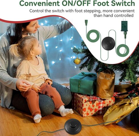 Feekoon 29V 13W الفئة 2 LED شجرة عيد الميلاد استبدال المكونات، 9.8ft إمدادات تمديد سلك الطاقة مع تشغيل / إيقاف التبديل القدم لشجرة عيد الميلاد ضوء استبدال ساحة محول قابل للنفخ (الأخضر) in Kuwait