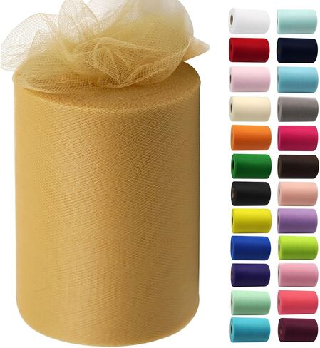 IONTACH Black Tulle Fabric Roll 6 Inch X 100 Yards Tulle Ribbon in Kuwait