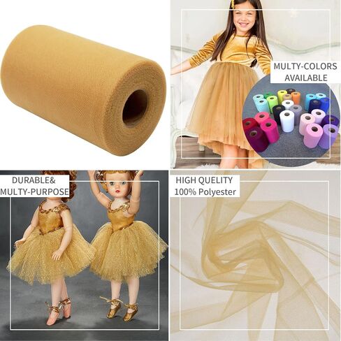 IONTACH Black Tulle Fabric Roll 6 Inch X 100 Yards Tulle Ribbon in Kuwait
