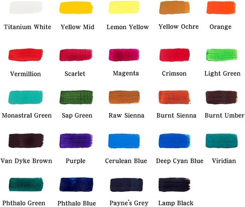 Mont Marte Acrylic Paint Set 24 Colours 36ml, Perfect for Canvas, Wood, Fabric, Leather, Cardboard, Paper, MDF and Crafts in Saudi Arabia