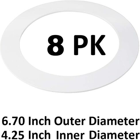 6 Pack Gloss White Goof Trim Ring for 4" Inch Recessed Can Lighting Down Light, Outer Diameter 6.7 Inches, Inner Diameter 4.2 Inches in Saudi Arabia