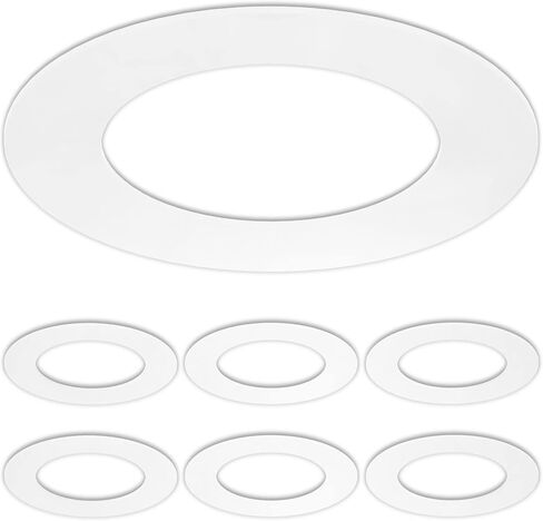 6 Pack Gloss White Goof Trim Ring for 4" Inch Recessed Can Lighting Down Light, Outer Diameter 6.7 Inches, Inner Diameter 4.2 Inches in Saudi Arabia