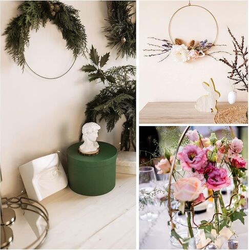 MECCANIXITY Metal Floral Hoop 12 Inch Wreath Rings Centerpiece Table Decorations Gold Tone for DIY Wedding Birthday Party Events 15 Set in Saudi Arabia