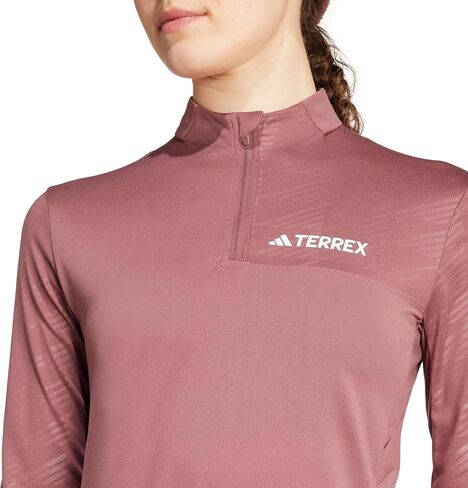 تيشيرت Terrex Multi نصف سحاب طويل الأكمام للمشي لمسافات طويلة للنساء من أديداس in Saudi Arabia