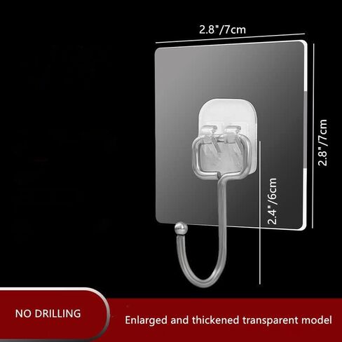 6 Pcs Wall Hooks Strong Bathroom washbasin Transparent Removable Wall Hooks in Saudi Arabia