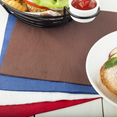 Restaurantware Luxenap مناديل عشاء مكونة من طبقتين مقاس 15.5 × 15.3 بوصة، 50 منديل للاستعمال مرة واحدة - مناديل مطوية من الورق البني الناعم والامتصاص مربعة لتناول طعام الغداء أو العشاء أو الاستخدام اليومي in Saudi Arabia