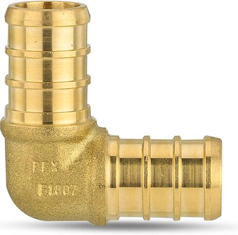 5 Pack PEX Fittings,Pex 1/2"x 1/2" Male Threaded NPT Elbow Barb Crimp Brass Fitting,1/2 Inch PEX F1807 Male Elbow for Pex Pipes in Plumbing Jobs in Kuwait