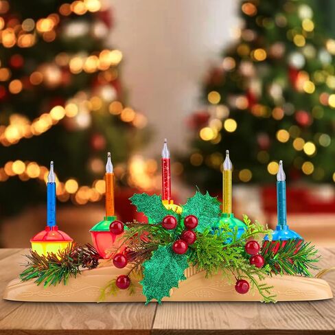 Brightown Christmas Bubble Lights Candle Lamp, Christmas Bubble Nights Lights with 5 Counts Bulbs, Plug in Christmas Window Candles Lamps, E12 Base, Vintage Bubble Lights for Holiday Home Decorations in Saudi Arabia