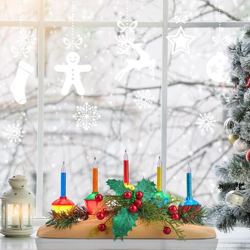 Brightown Christmas Bubble Lights Candle Lamp, Christmas Bubble Nights Lights with 5 Counts Bulbs, Plug in Christmas Window Candles Lamps, E12 Base, Vintage Bubble Lights for Holiday Home Decorations in Saudi Arabia